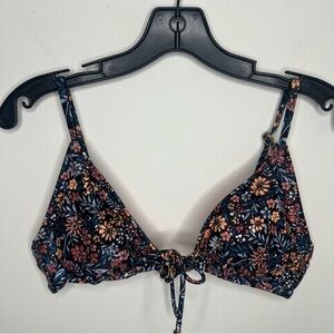 Xhilaration Floral Triangle Bikini Top Size Large